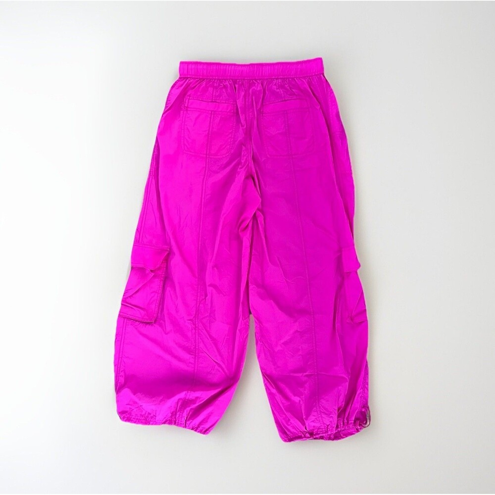 SOLD! Anthropologie Daily Practice Base Jump Parachute Pants Sz Small Hot Pink - Picture 5 of 10